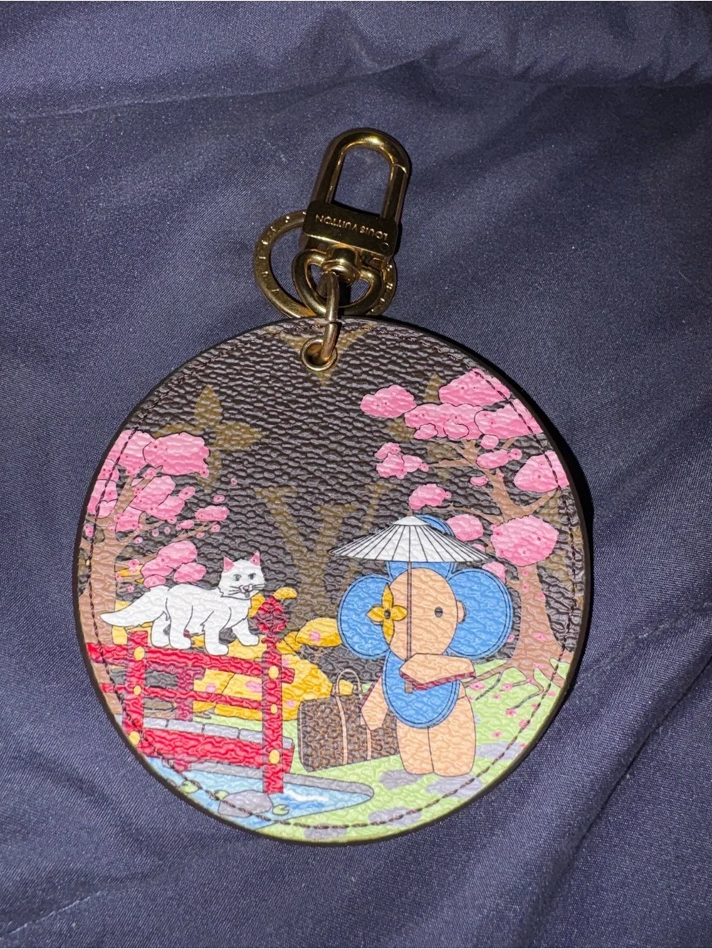 LOUIS VUITTON Monogram Porte Cre Illustre Key Ring M00499 LV Auth 73789A Japan
